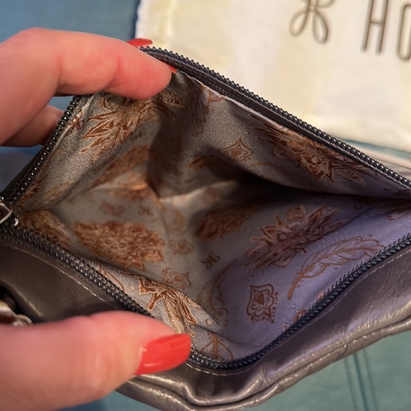 Hobo grey leather Lauren clutch wallet - Picture 6 of 7